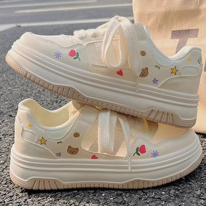 Damen Sneaker Weich Bequem Mit Applikationen