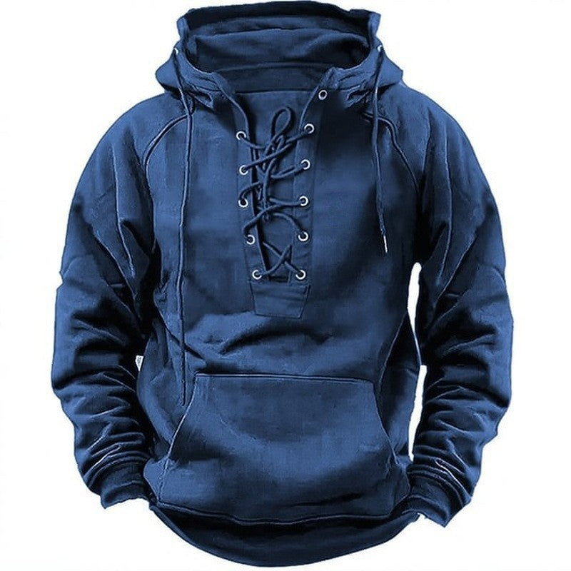 Herren Kapuzensweatshirt Weich Modern Schnüren