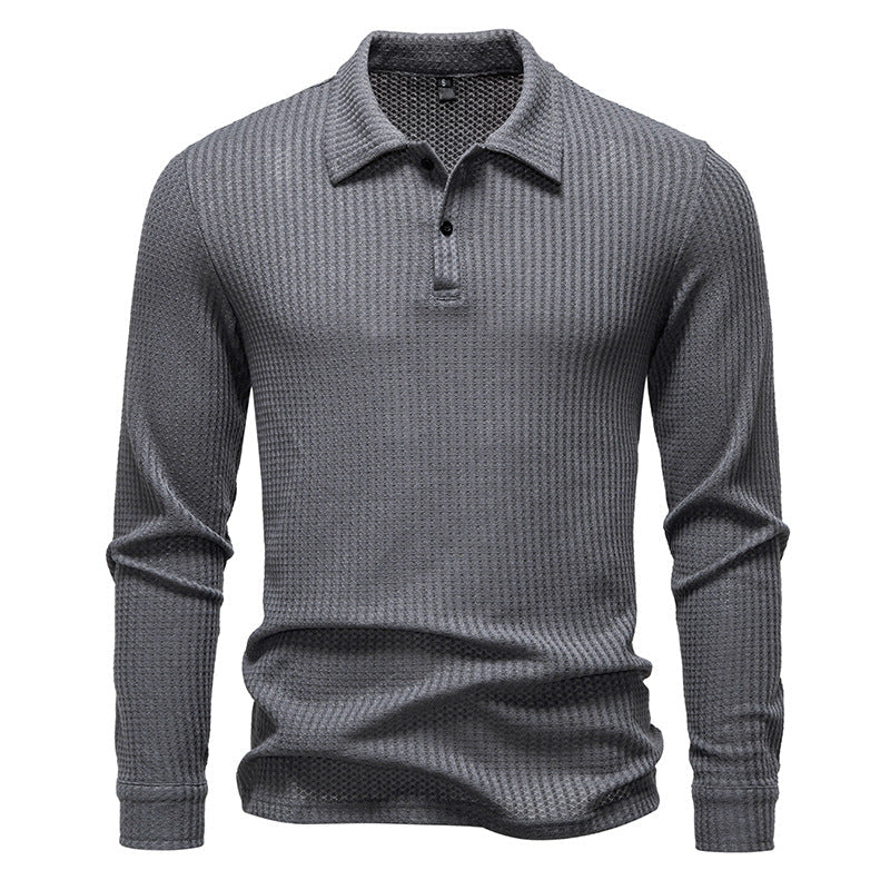 Herren Polohemd Modern mit Struktur und Flachkragen