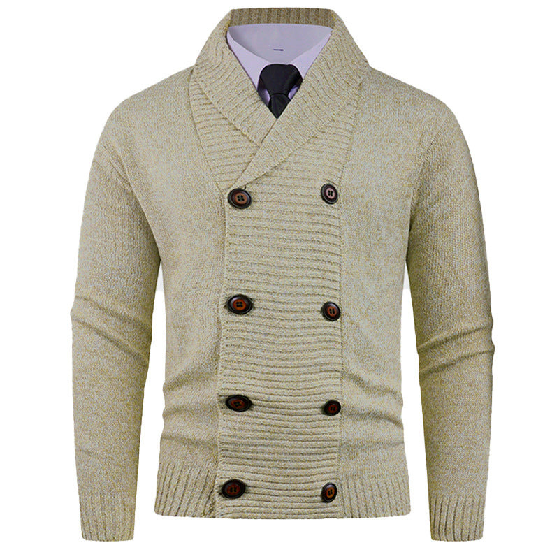 Herren Strickjacke Modern mit Doppelknopfleiste Feinripp