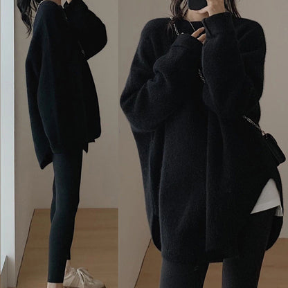 Damen Pullover Oversized Weich Großzügig Modern