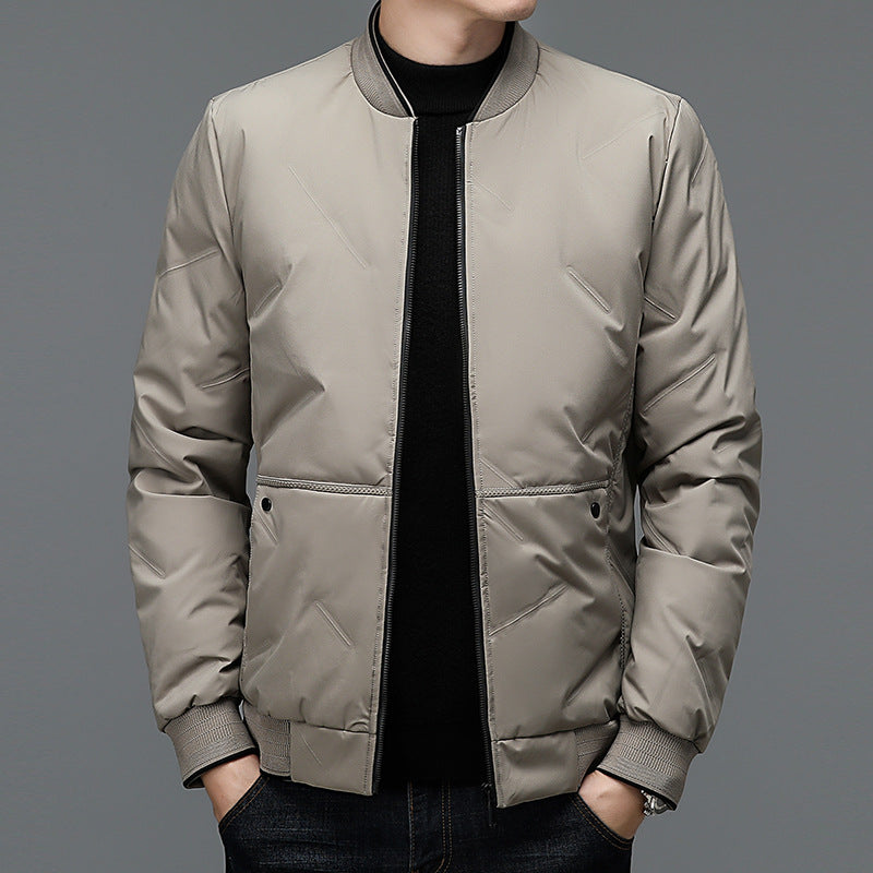 Herren Steppjacke Elastisch Reißverschluss Taschen Warm