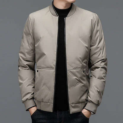 Herren Steppjacke Elastisch Reißverschluss Taschen Warm