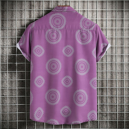 Herren Kurzarmhemd Modern mit Kreativem Muster