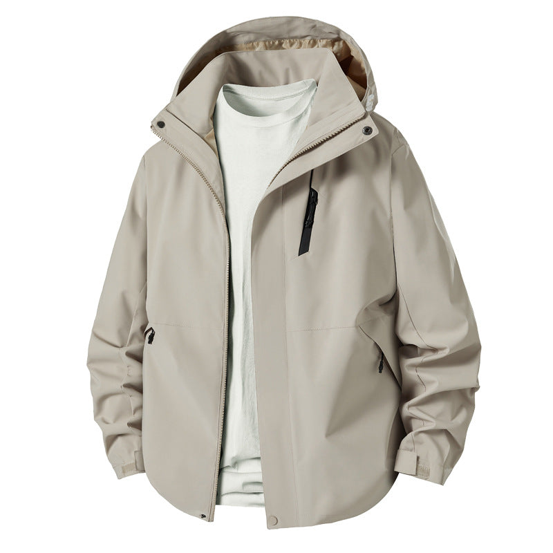Herren Outdoorjacke Übergangsjacke Wasserdicht Mit Kapuze