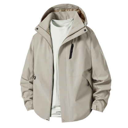 Herren Outdoorjacke Übergangsjacke Wasserdicht Mit Kapuze