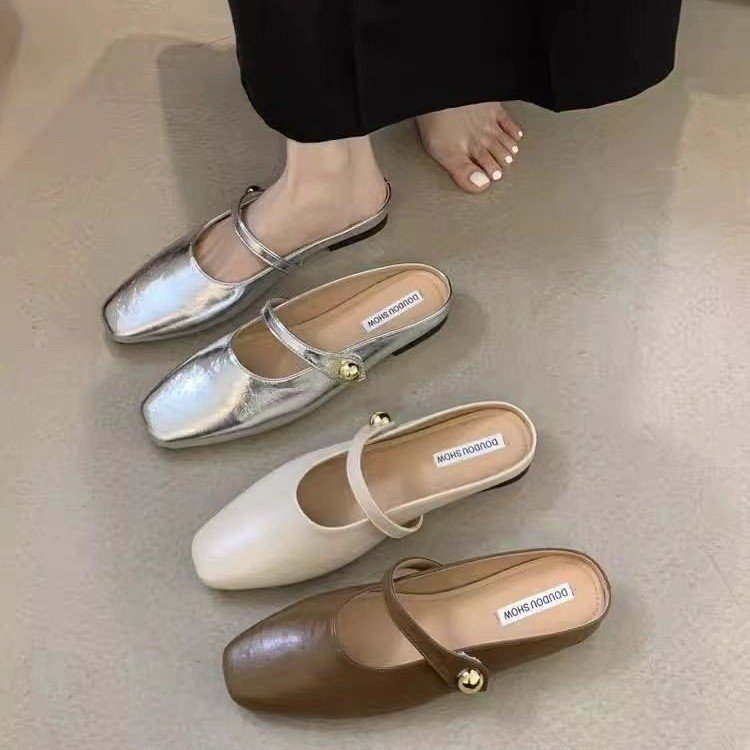 Damen Ballerinas Glänzend Elegant Schnalle Schuhe