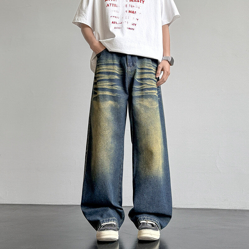 Unisex Denim-Hose Weit Bequem Einzigartig Berlin Style