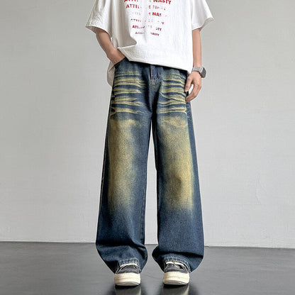 Unisex Denim-Hose Weit Bequem Einzigartig Berlin Style