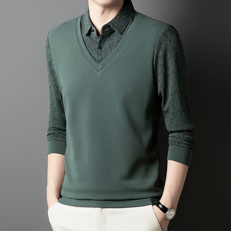 Herren Pullover V-Ausschnitt Strukturiert Eleganter Style
