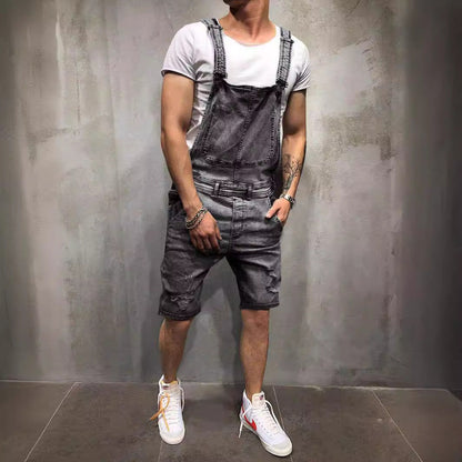 Herren Jeans Latzhose Used Look Modern