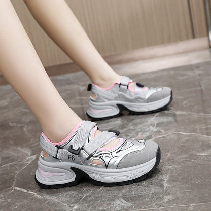 Damen Sneaker Sportlich Atmungsaktiv Mit Verstellbarem Riemen