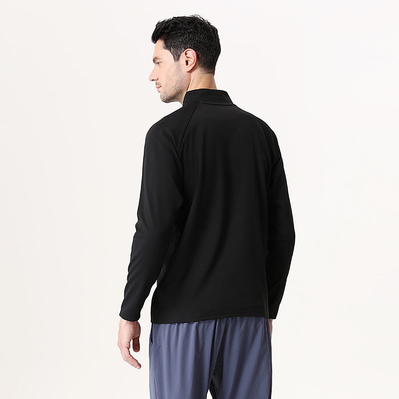 Herren Funktionsshirt Langarm Stehkragen Sportlich Modern