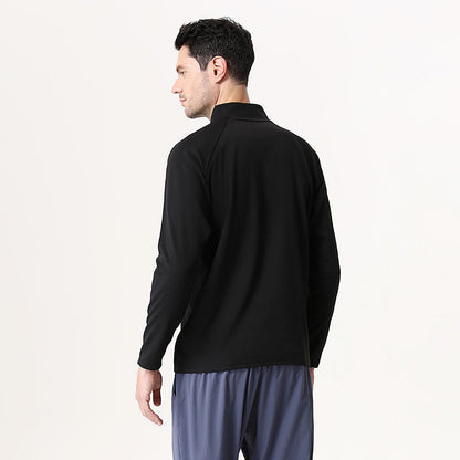 Herren Funktionsshirt Langarm Stehkragen Sportlich Modern