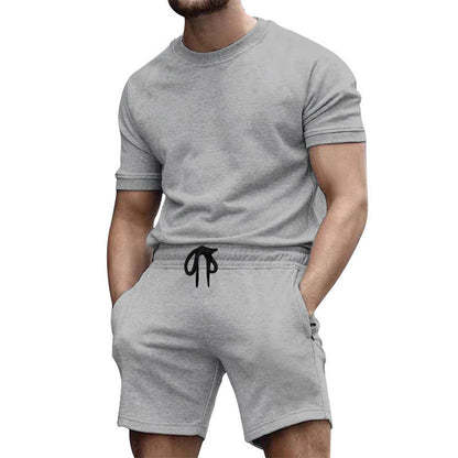 Herren Sportset Elastischer Bund Komfort Shorts Oberteil