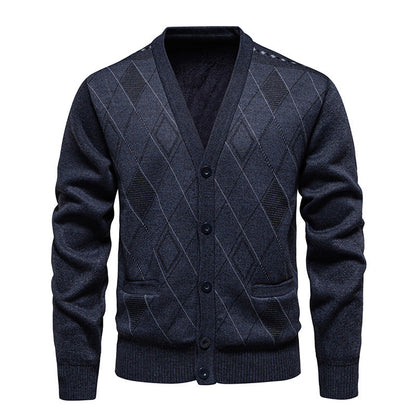 Herren Strickjacke Rautenmuster Elegante Modern