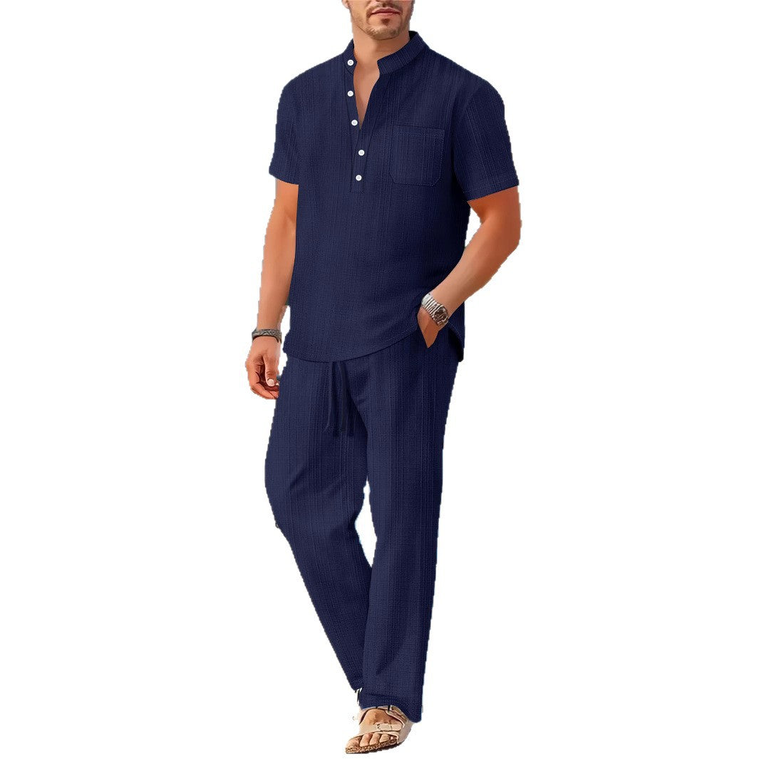 Männer Sommer Outfit Kurzarmhemd lockere Hose
