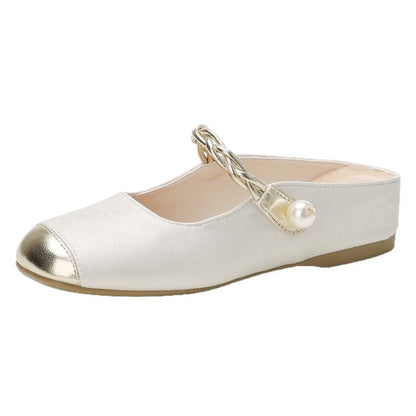 Damen Slides Schick mit Perlenschmuck Elegante Sandalen