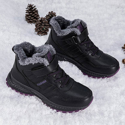 Damen Winterstiefel Warm Gefüttert Rutschfest Klettverschluss