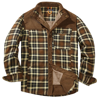 Herren Flanelljacke Warm Kuschelig Winterjacke