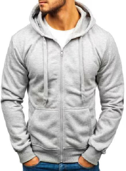 Herren Sweatjacke Durchgehend Reißverschluss Taschen Sportlich