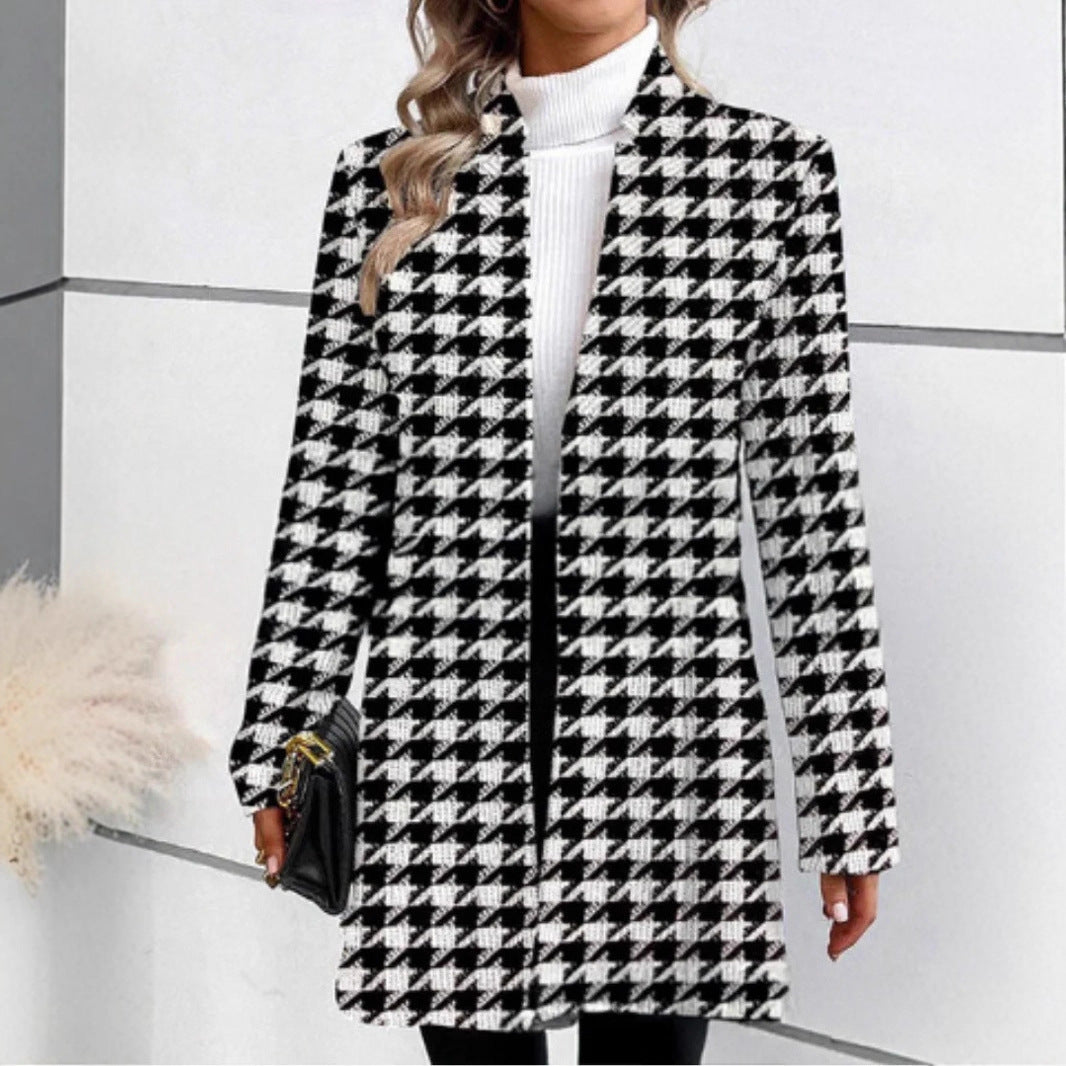 Eleganter Damen Mantel Glamour Karo Modern - BerlinGlamour