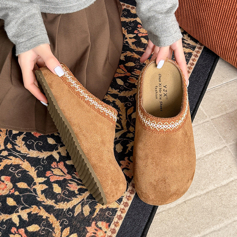 Damen Fleece-Clogs Warm Bequem mit Riemen