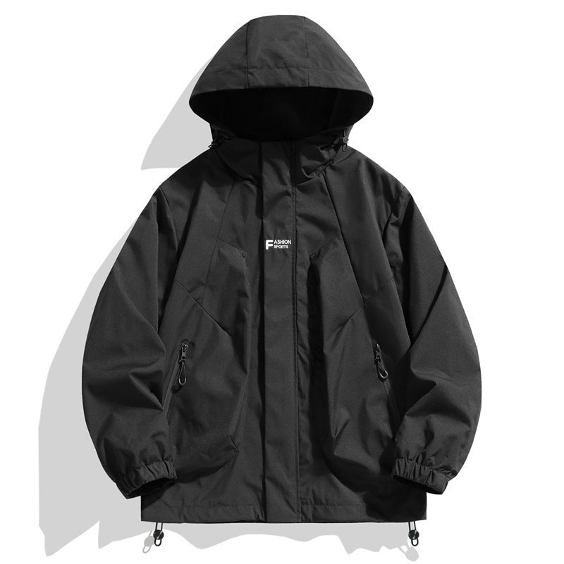 Herren Sportjacke Wasserfest Verstellbare Kapuze Funktionsshirt - BerlinGlamour
