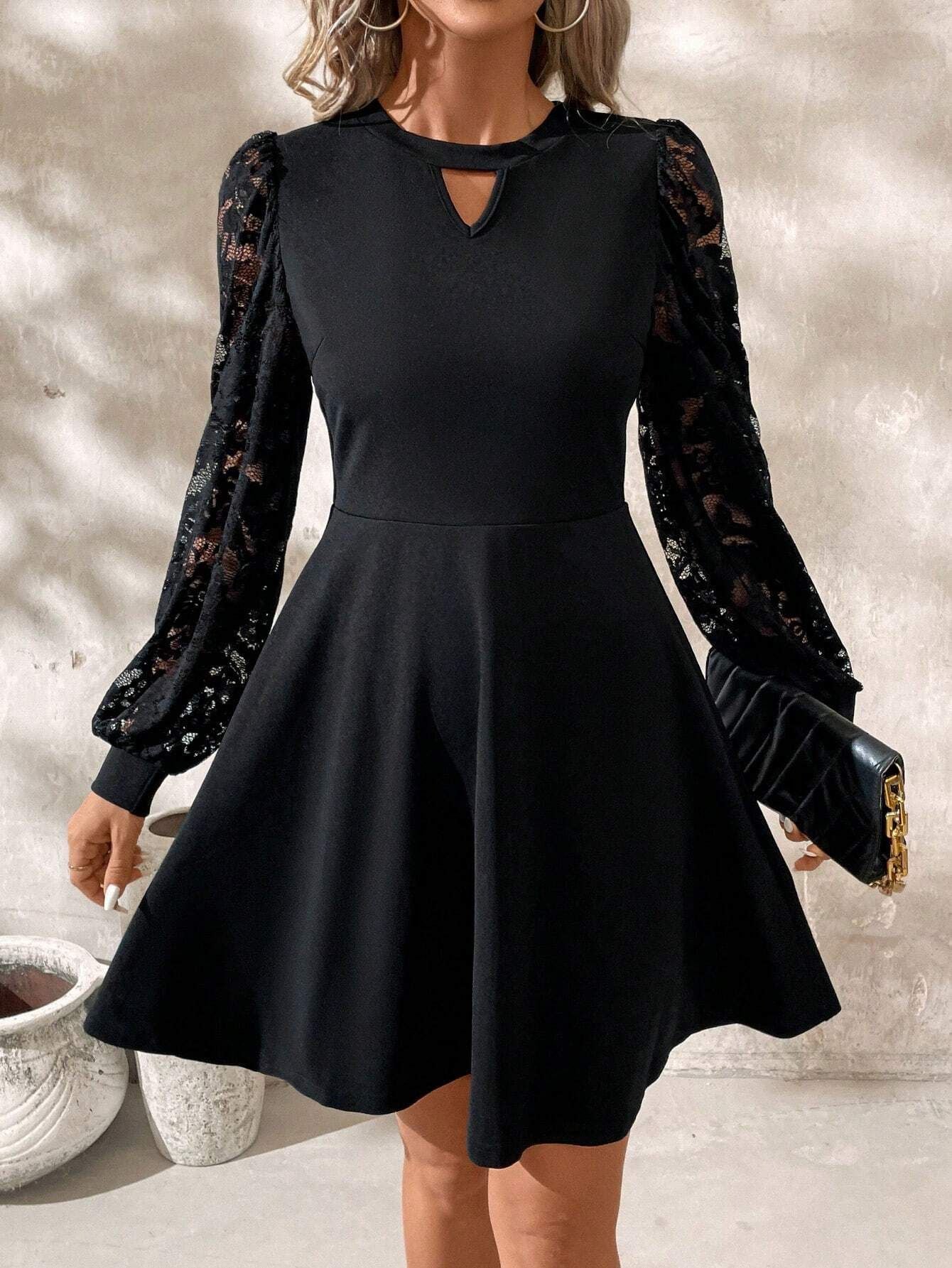 Spitzenkleid Ausgehkleid Elegant Durchbrochen