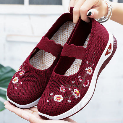 Damen Ballerinas Slip-On mit Blumenmuster