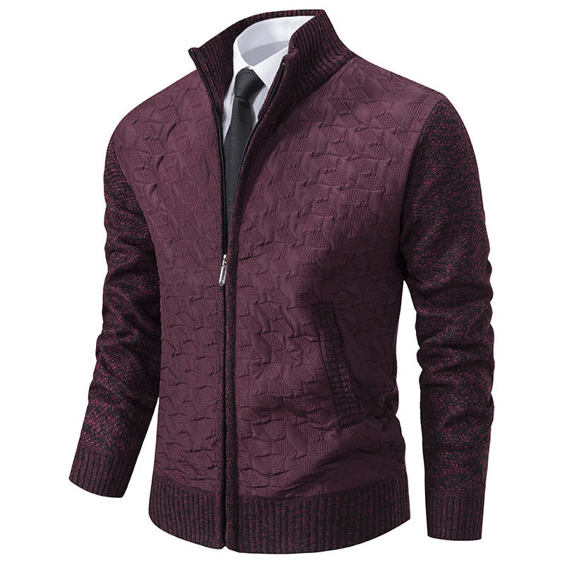 Herren Steppjacke Modern Struktur Obermaterial Hochkragen