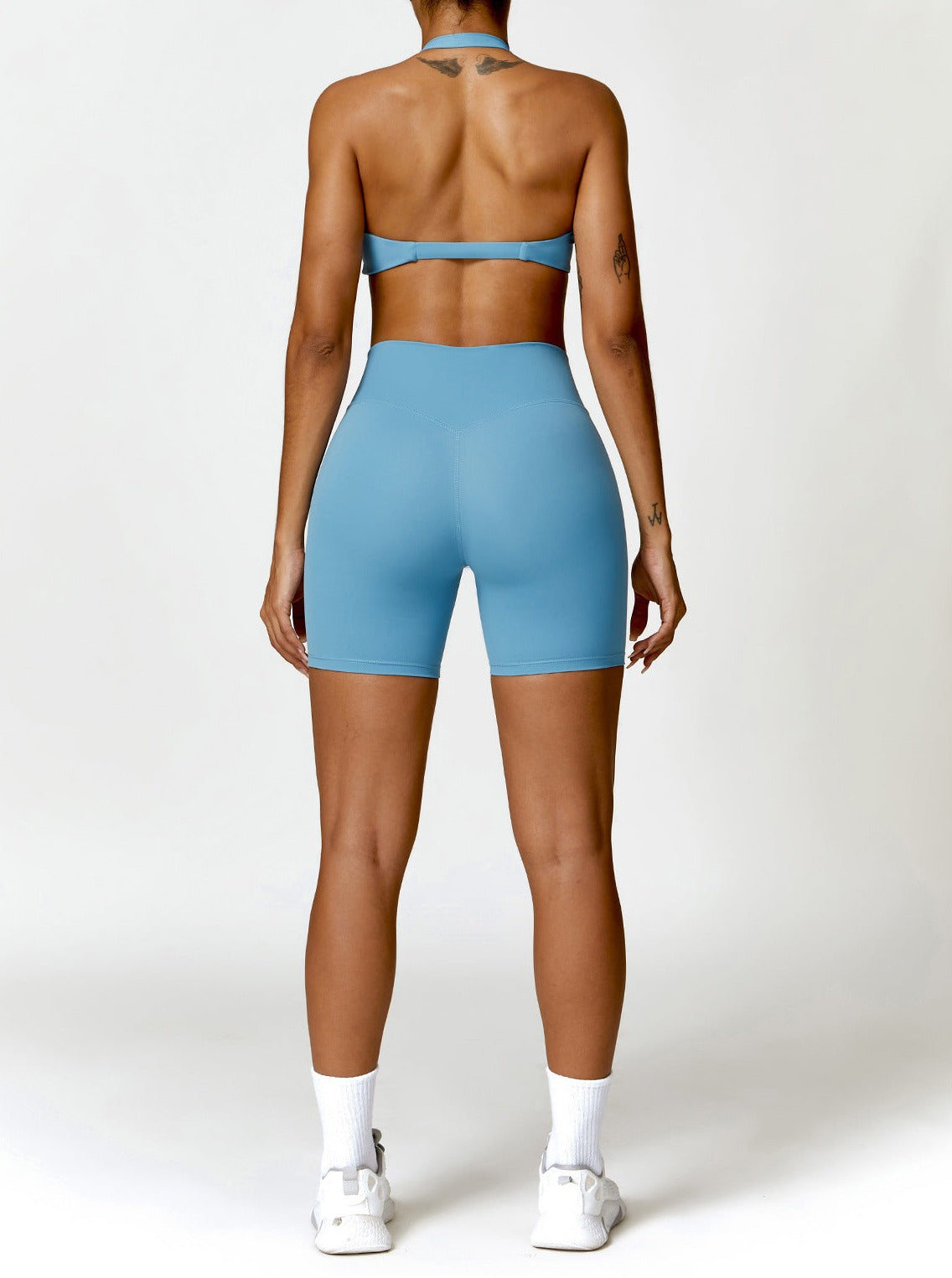 Fitness-Shorts Einfarbig Nahtlos Damen Sport