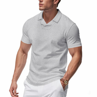 Herren Poloshirt Kurzarm Modern mit Struktur Optik
