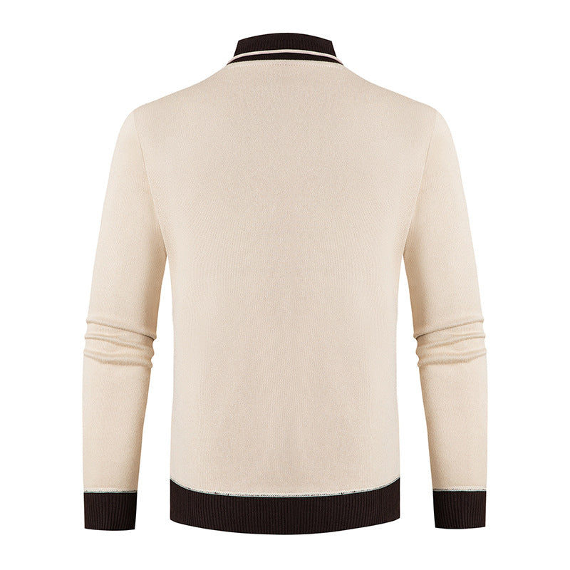 Herren Pullover Schalkragen Modern mit Knöpfen