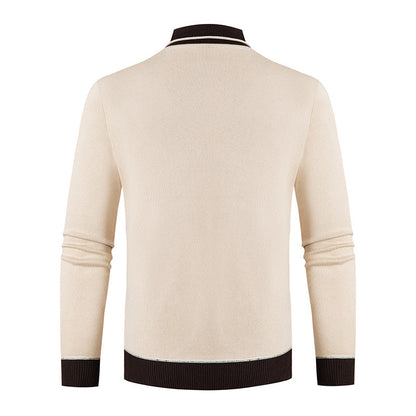 Herren Pullover Schalkragen Modern mit Knöpfen