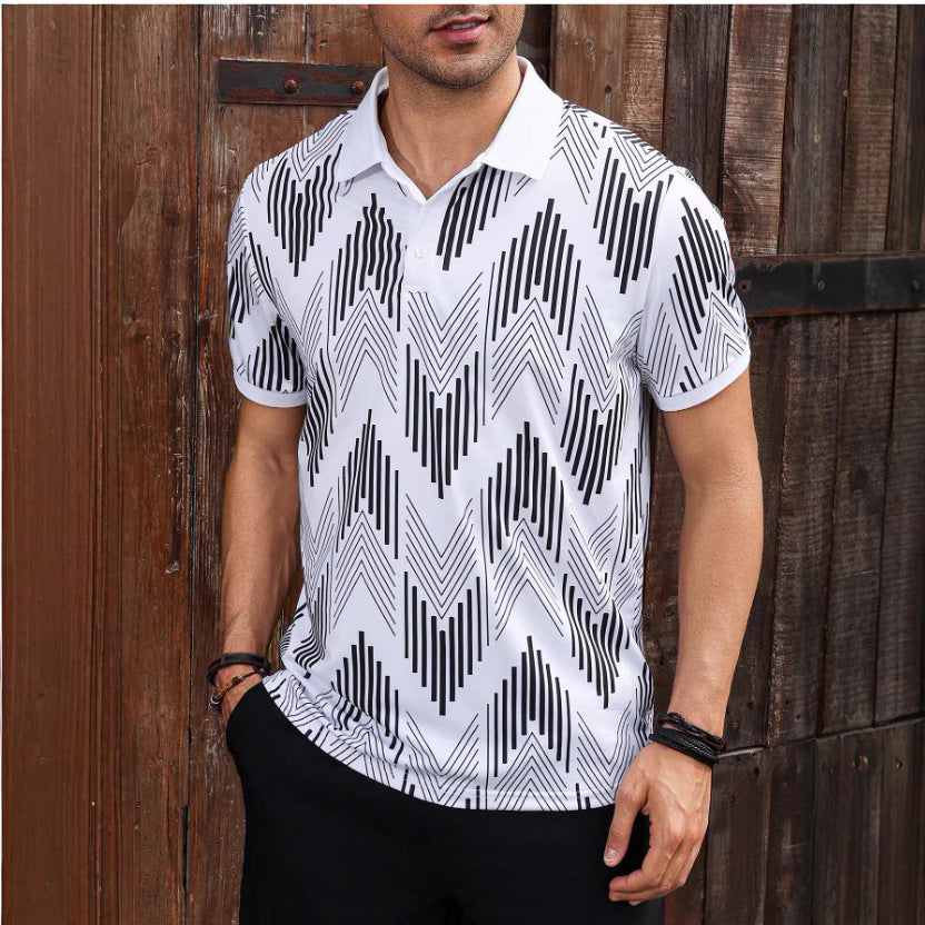 Herren Polohemd Geometrisches Design Modern Sportlich