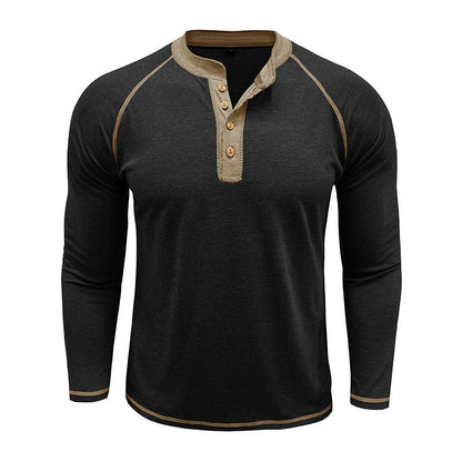 Herren Langarmshirt Modern mit Knopf Detail Elegant