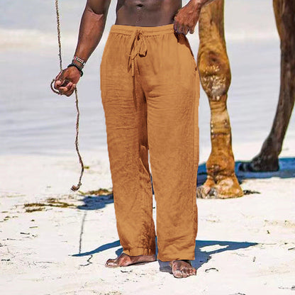 Leichte Leinenhose Herren Strandhosentyp mit elastischem Bund