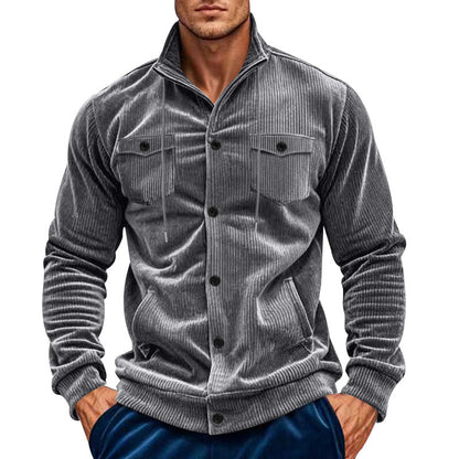 Herren Cordjacke Robust mit Taschen und verstellbarem Kragen