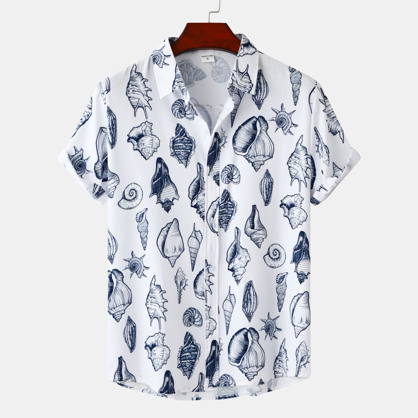 Herren Kurzarmhemd Marine Design Sommer