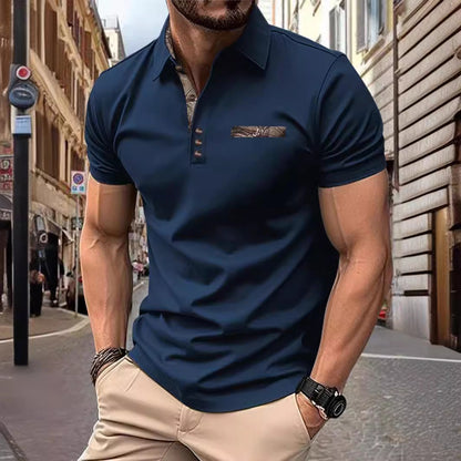 Herren Poloshirt Modern mit Kragen und Brusttasche