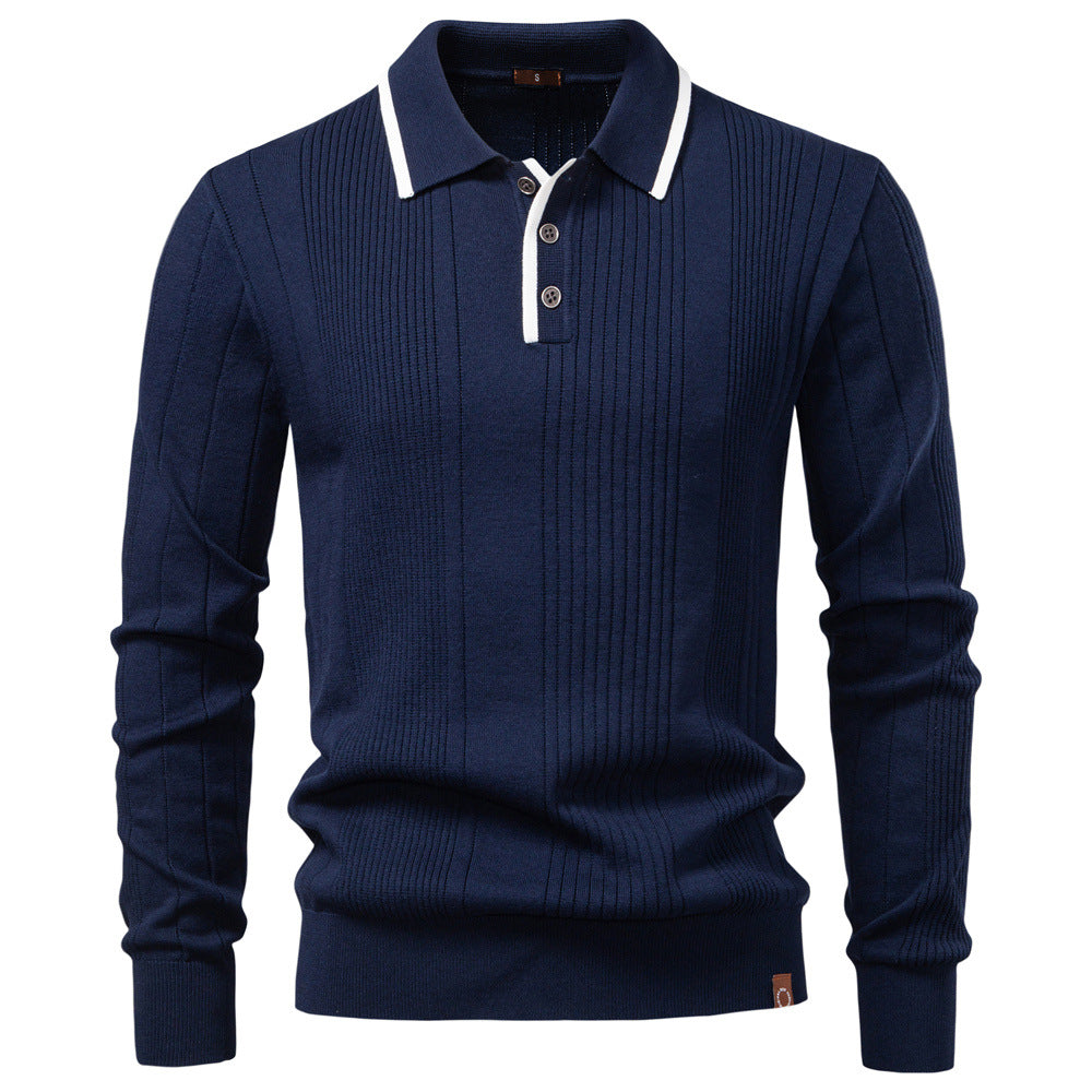 Herren Polohemd Langarm Slim Fit Modern