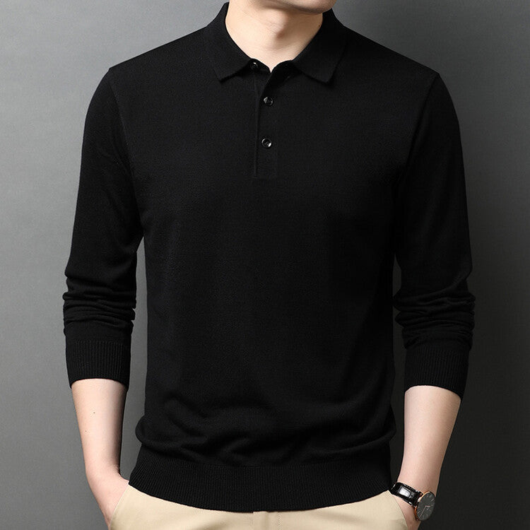 Eleganter Herren Strickpullover Polokragen Modern