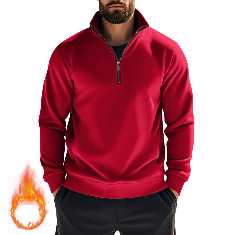 Herren Pullover Stehkragen Halb-Reißverschluss Modern - BerlinGlamour
