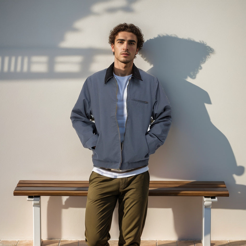 Die Herren elegante Arbeitsjacke mit praktischen ReißverschlusstaschenBerlinGlamour ist ein Produkt, das sowohl männliche als auch weibliche Nutzer stärken kann. Diese elegante und robuste