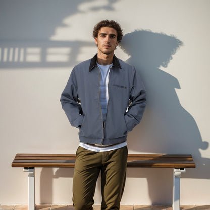 Die Herren elegante Arbeitsjacke mit praktischen ReißverschlusstaschenBerlinGlamour ist ein Produkt, das sowohl männliche als auch weibliche Nutzer stärken kann. Diese elegante und robuste
