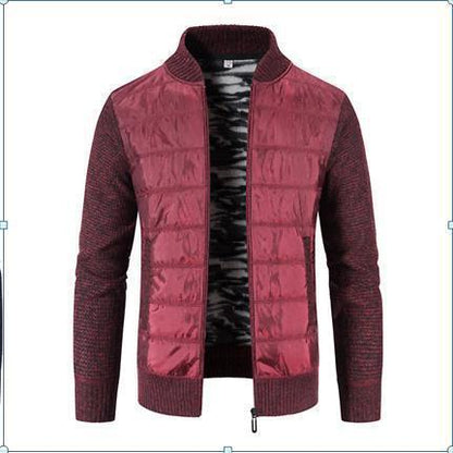 Herren Jacke Modern mit Strickärmeln Stehkragen