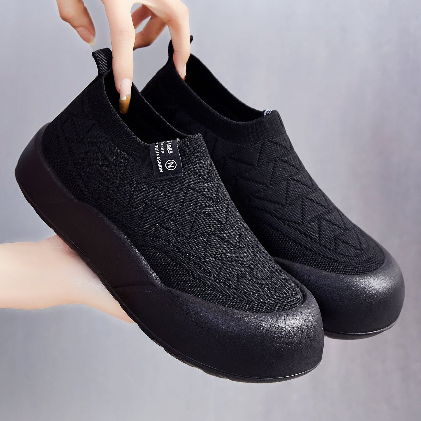 Damen Sportschuhe Bequem Slip-On Stoßdämpfend Sneaker