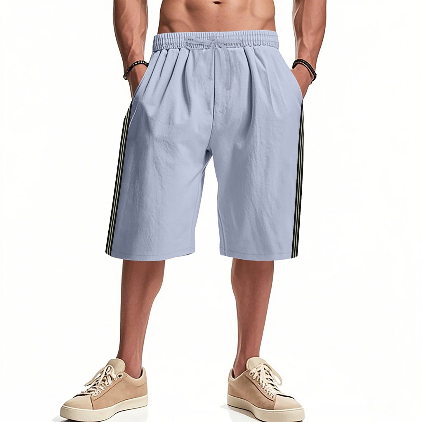 Herren Sporthose Elastisch Mit Seitentaschen Freizeit