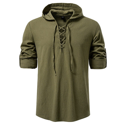 Herren Kapuzenpullover Schnürdesign Trendy Streetwear